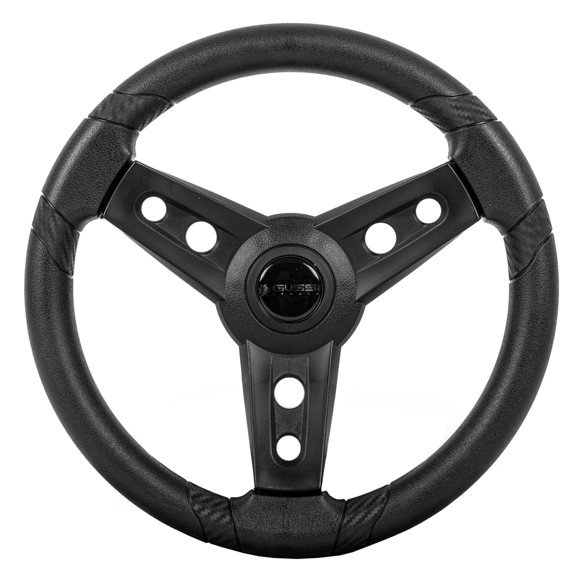 Gussi Italia® Lugana Black Steering Wheel Compatible with ICON Golf Car Models & AEV Golf Car Models
