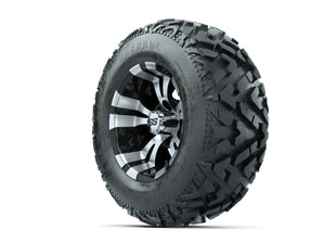 12 GTW Vampire Black and Machined Wheels with 23 Barrage Mud Tires Set of 4