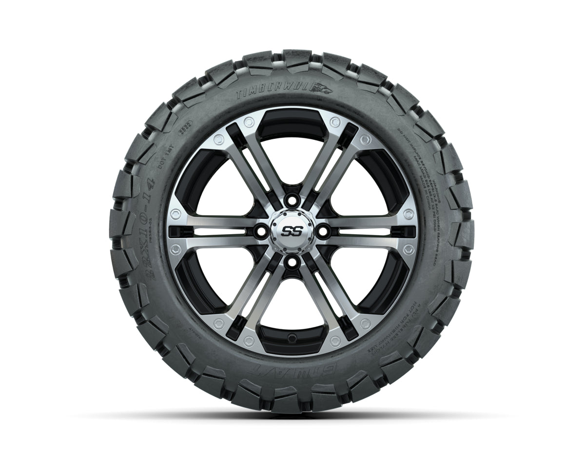 14 GTW Specter Black and Machined Wheels with 22 Timberwolf Mud Tires Set of 4