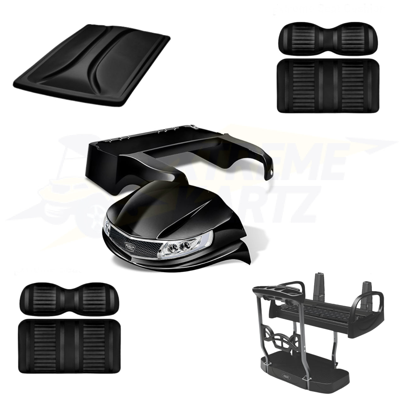 Club Car Precedent rebuild kit – black body, extended top, rear seat