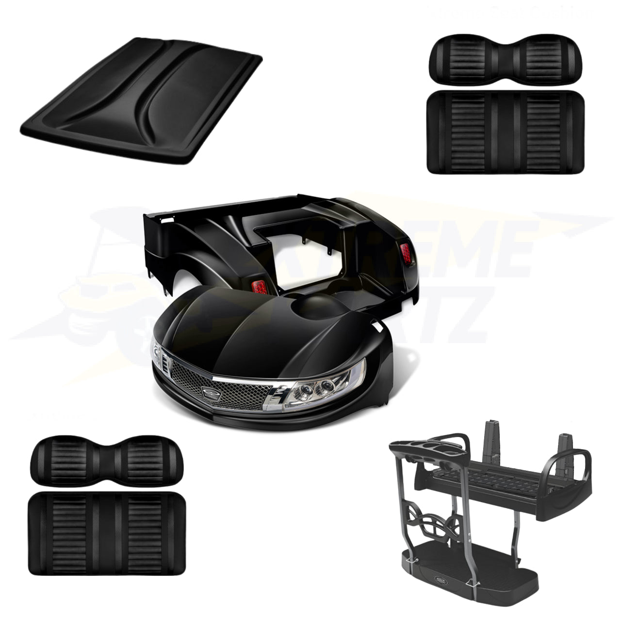 EZGO RXV Rebuild Kits – black body, flip rear seat