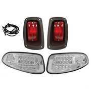 ezgo rxv led light kits – red taillights, clear headlights, wiring harness