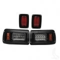 club car light kit – led taillights, black housing, amber signal