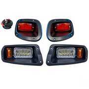 ezgo txt led light kit – black bezels, amber turn signals
