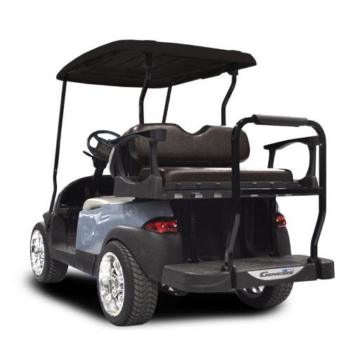 Madjax Genesis 300 with Standard Black  Aluminum Rear Flip Seat - Fits Club Car DS