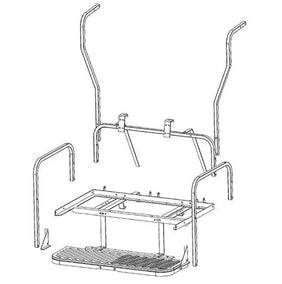GTW MACH3 Steel Rear Seat Frame Only for Club Car DS 2001.5+