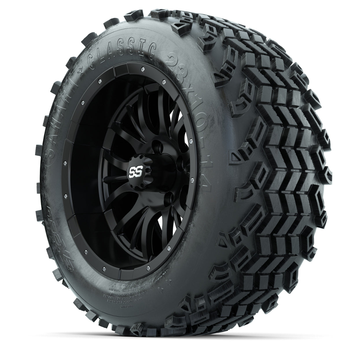 Set of (4) 14 in GTW Diesel Wheels with 23x10-14 Sahara Classic All-Terrain Tires