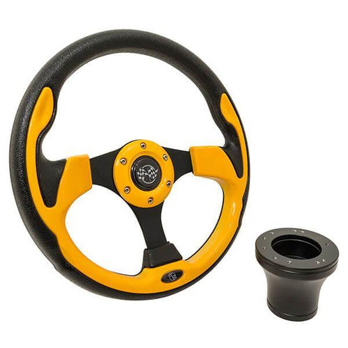 Steering Wheel Kit, Yellow/Rally 12.5 W/Black Adapter, Club