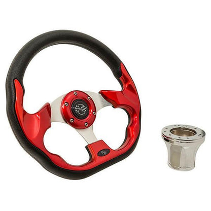 Steering Wheel Kit, Red/Race 12.5 W/Chrome Adapter, Yamaha