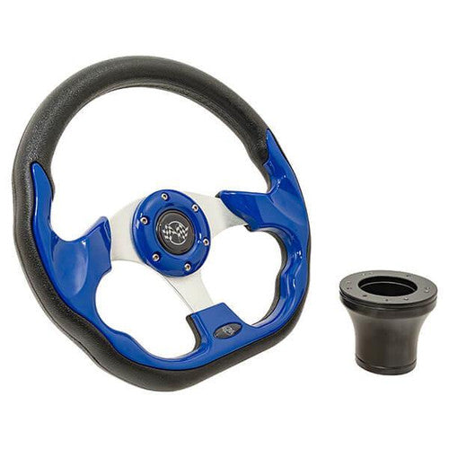 Steering Wheel Kit, Blue/Race 12.5 W/Black Adapter, E-Z-Go