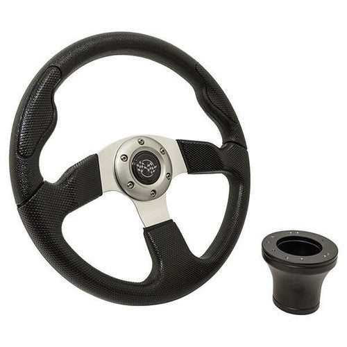 Steering Wheel Kit, Black/Sport 13.5 W/Black Adapter, E-Z-Go