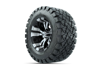 12 GTW Vampire Black and Machined Wheels with 22 Timberwolf Mud Tires  Set of 4