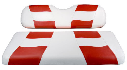 Riptide White/Red Two-Tone Seat Cover For E-Z-Go TXT