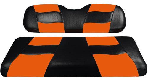 Riptide Black/Orange Two-Tone Seat Covers For Club Car DS