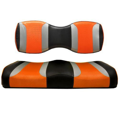 Tsunami Liquid Silver Rush w/Orange Wave Rear Seat Cushion Set