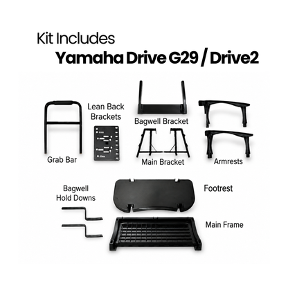 MadJax Genesis 300 Aluminum Rear Seat Kit for Yamaha Drive (G29) & Drive2 (2017+) | Standard & Deluxe Cushions