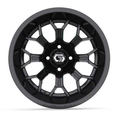 GTW® Assault 15” Ultra-Wide Gloss Black Golf Cart Wheel