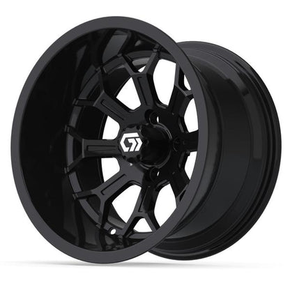 GTW® Assault 15” Ultra-Wide Gloss Black Golf Cart Wheel