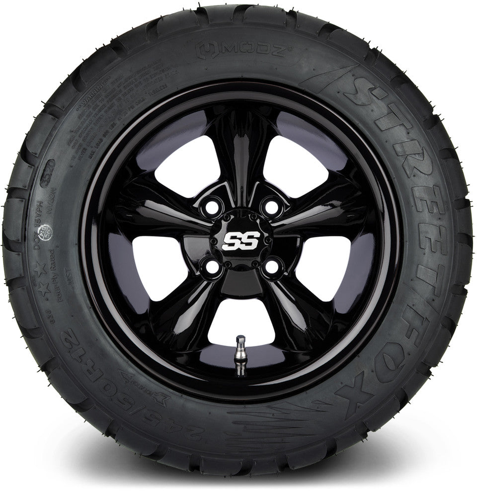 12" MODZ Godfather Glossy Black - Tire and Wheel Combo