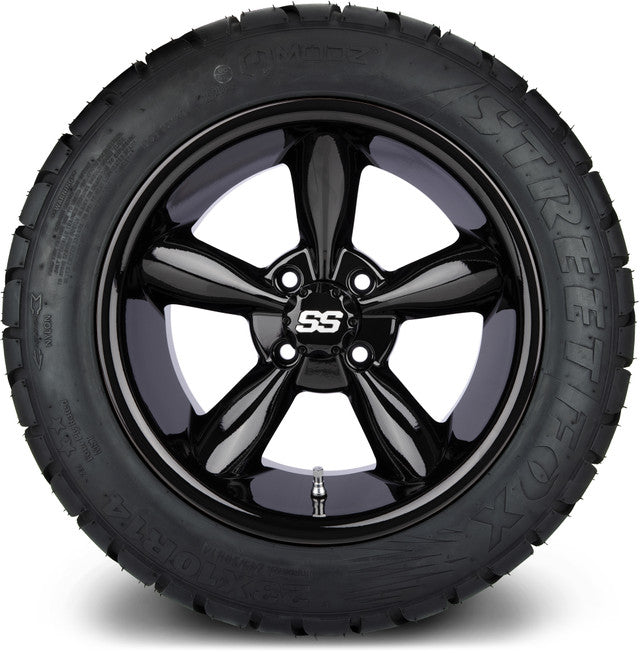 14" MODZ Godfather Glossy Black - Tire and Wheel Combo