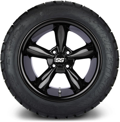 14" MODZ Godfather Glossy Black - Tire and Wheel Combo