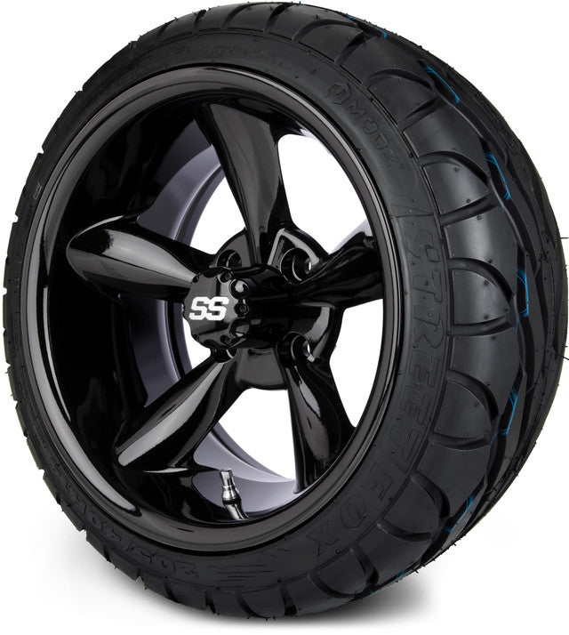 14" MODZ Godfather Glossy Black - Tire and Wheel Combo