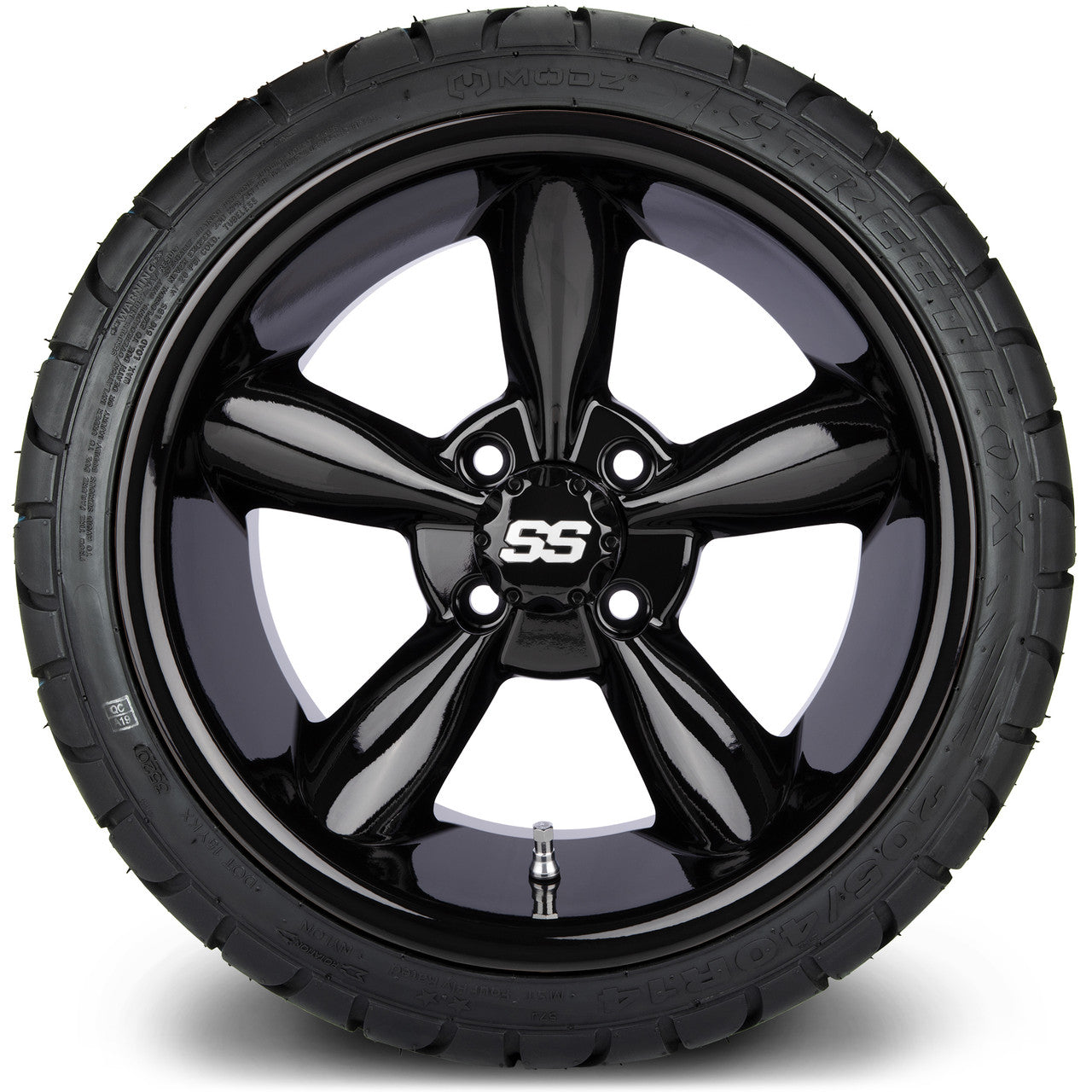 14" MODZ Godfather Glossy Black - Tire and Wheel Combo