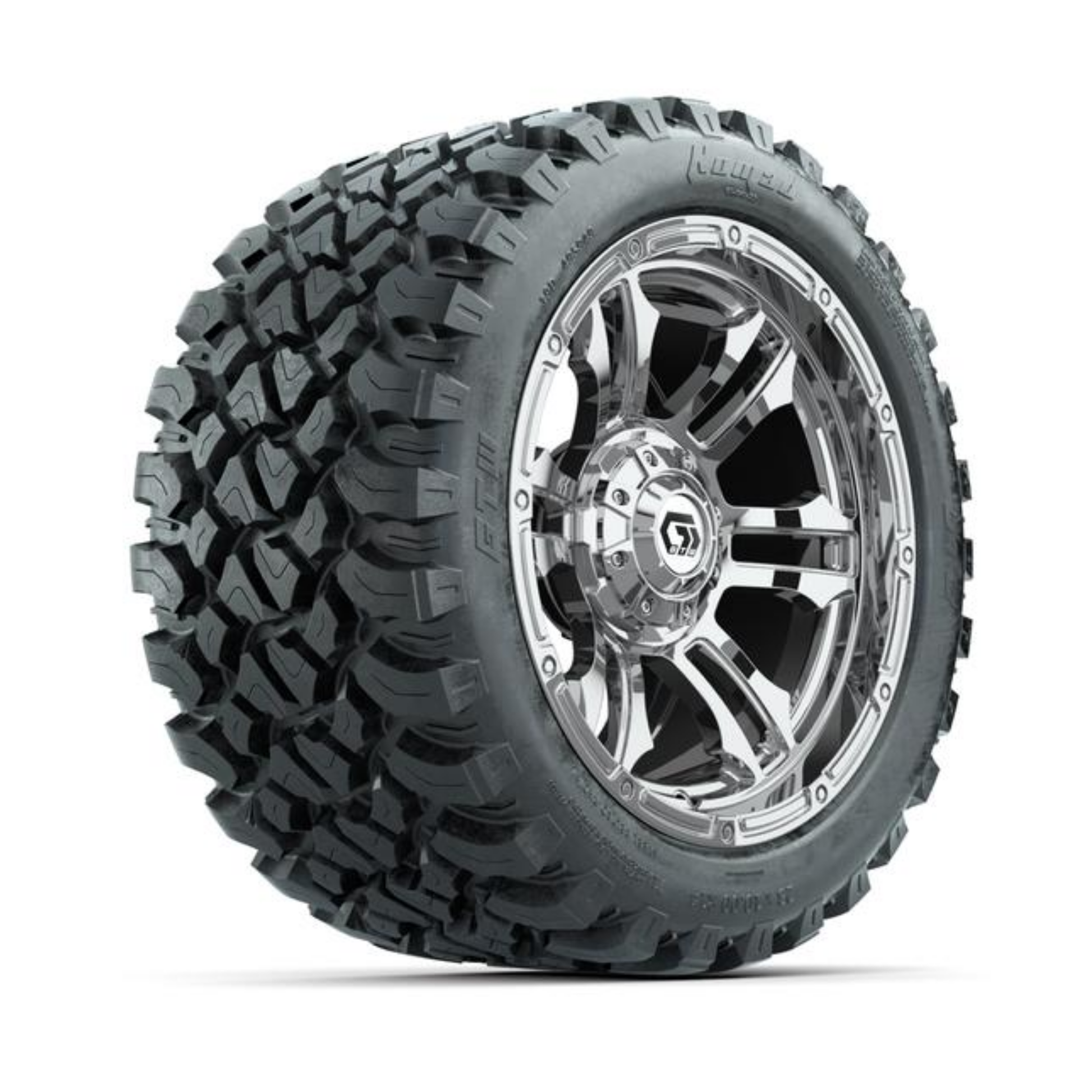 GTW Shogun Chrome 14" Wheels with 23x10-R14 Nomad All-Terrain Tires (Set of 4)