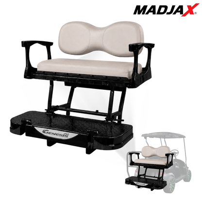 MadJax Genesis 250 Steel Rear Flip Seat Kit with Deluxe / Standard Cushions for Club Car DS, Precedent, Tempo & Onward