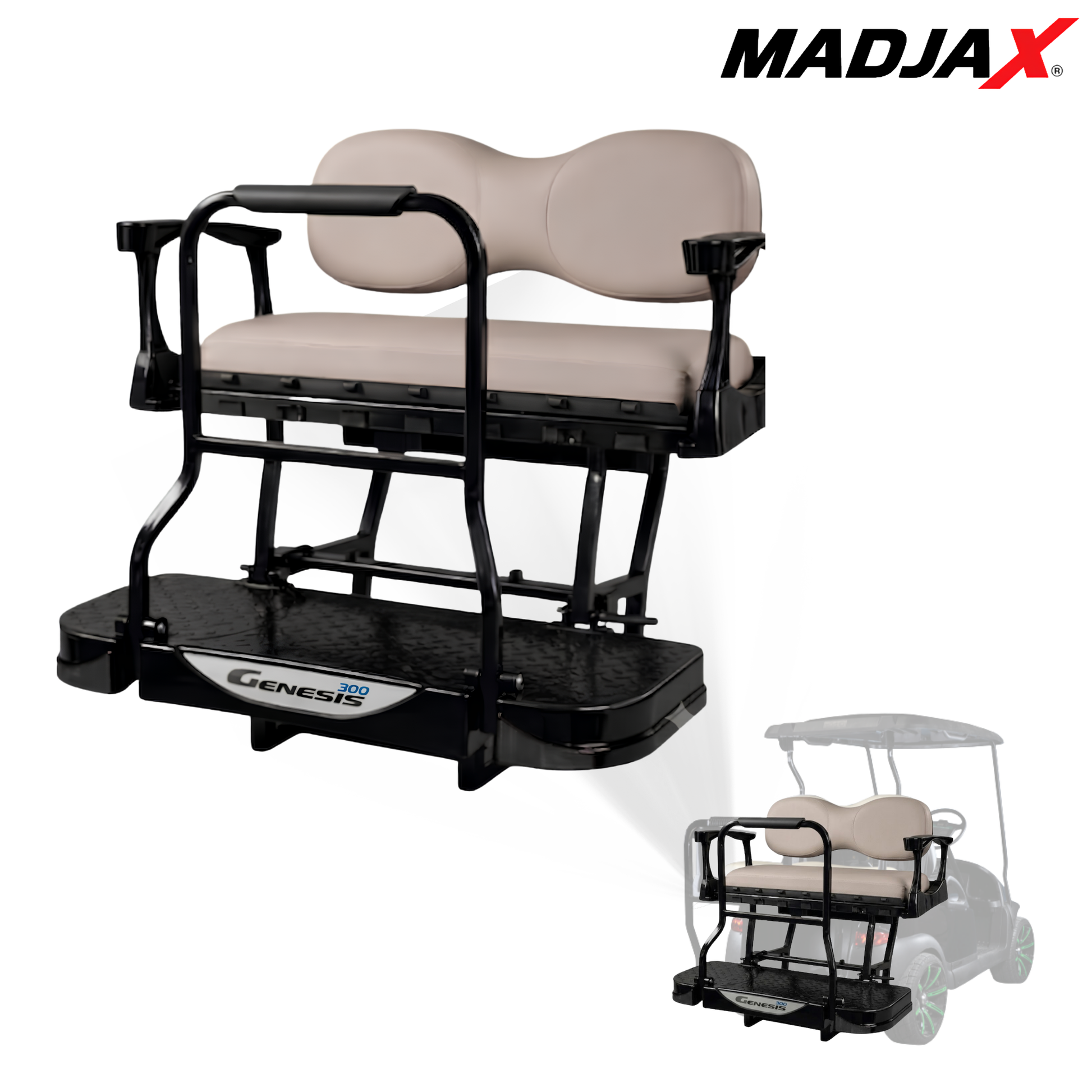 MadJax Genesis 300 Aluminum Rear Seat Kit for Yamaha Drive (G29) & Drive2 (2017+) | Standard & Deluxe Cushions