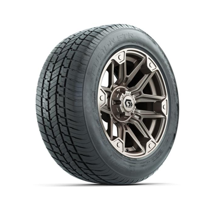 GTW® Graffiti Satin Bronze 14x7 Wheels with 225/50-R14 Fusion STR DOT-Approved Street Tires – Full Set