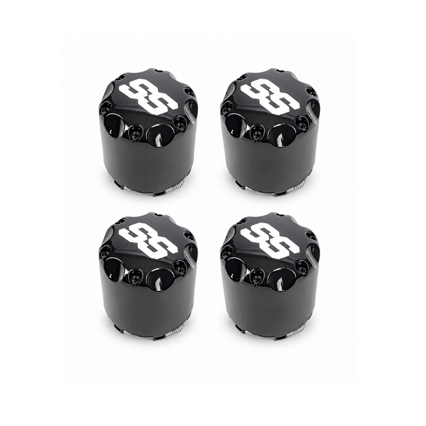 GTW® Snap-In Gloss Black SS Center Caps (Pack of 4)