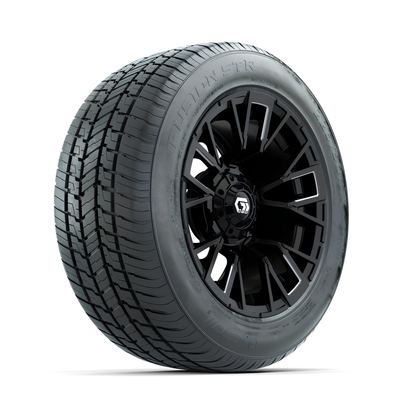GTW® Vandal 14” Matte Black/Machined Wheels with 225/50-R14 Fusion STR DOT Tires – Full Set