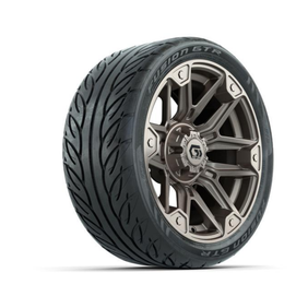 GTW® Graffiti Satin Bronze 14 in Wheels with 205/40-R14 Fusion GTR Steel Belted Street Tires – Full Set