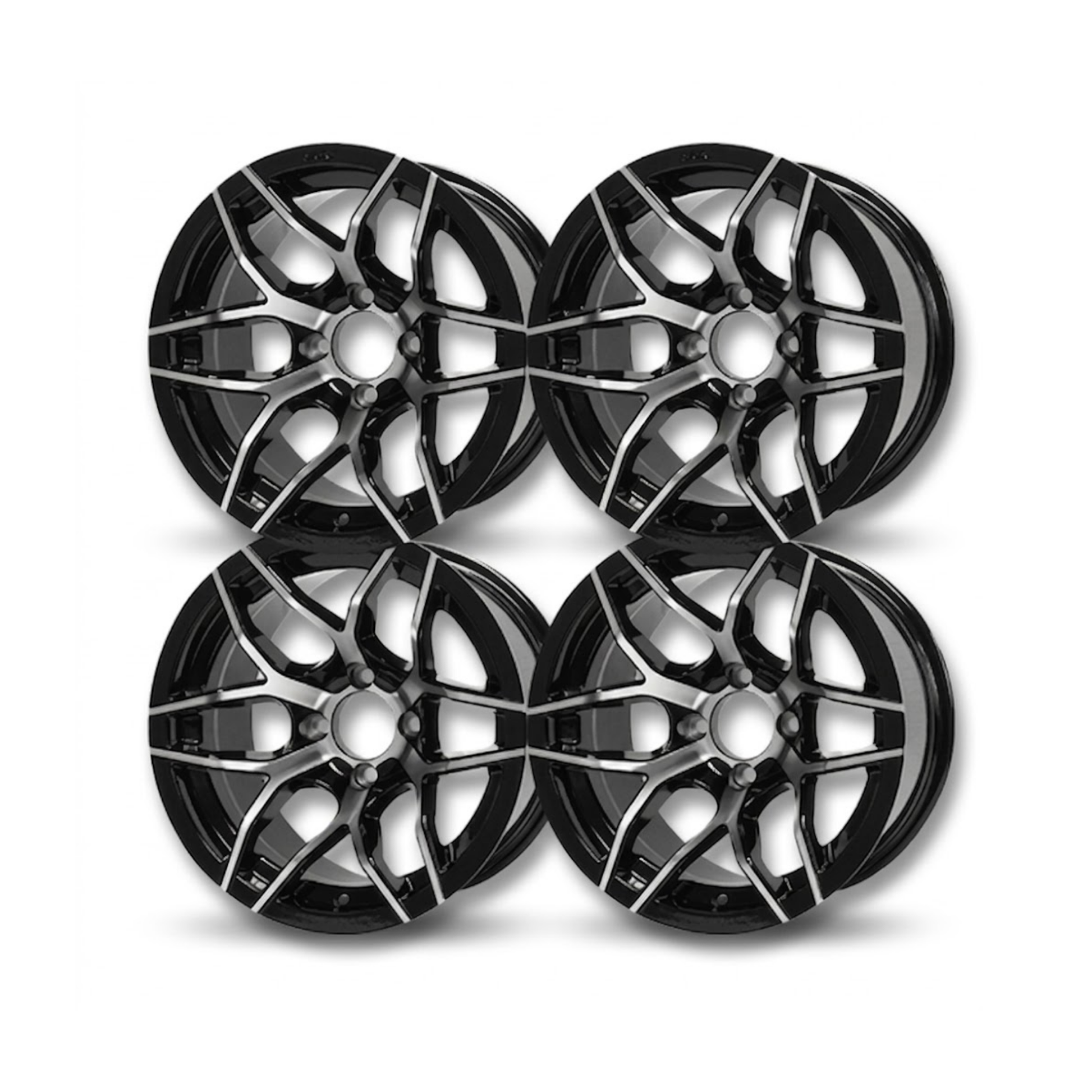 SGC 14″ Rally Machined/Black Aluminum Alloy Wheels – Set of 4