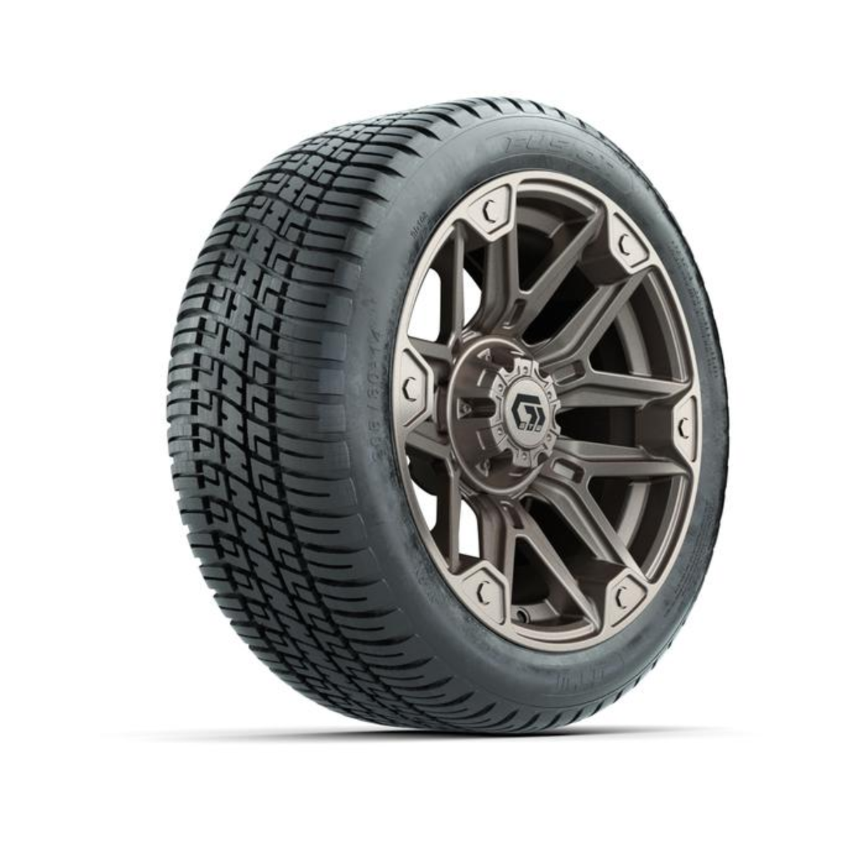 GTW® Graffiti Satin Bronze 14 in Wheels with 205/30-14 Fusion Street Tires – Full Set