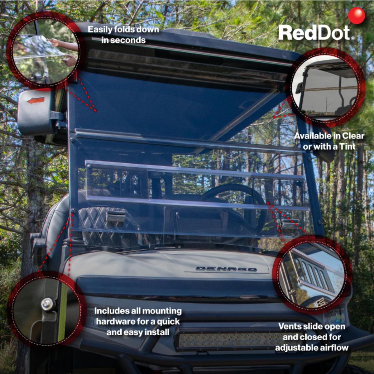 RedDot Denago Rover XL Tinted Vented Folding Windshield