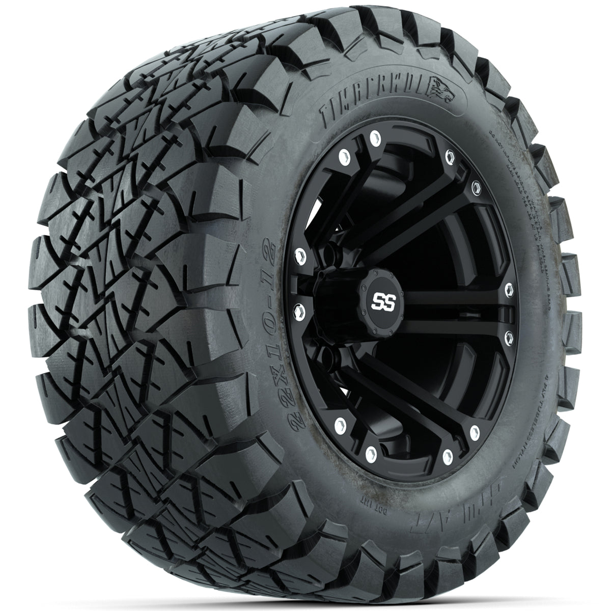 Set of (4) 12 in GTW Specter Wheels with 22x10-12 GTW Timberwolf All-Terrain Tires