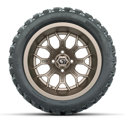 GTW Assault Matte Bronze 14 in Wheels with 23X10-R14 Nomad Steel Belt Radial All-Terrain Tires