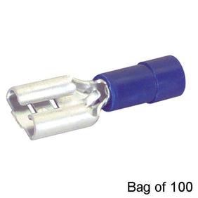 18-14 Gauge Female Tab Connector, 1/4″ Stud Size (100/Pkg)