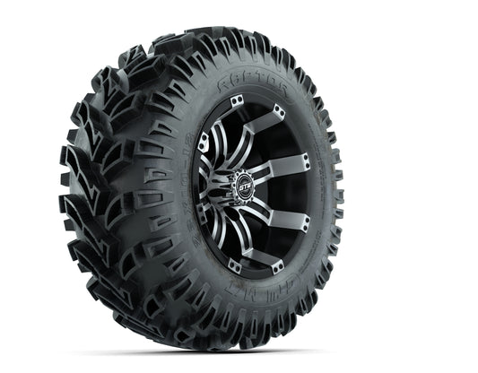 12” GTW Tempest Black and Machined Wheels with 23" Raptor Mud Tires – Set of 4