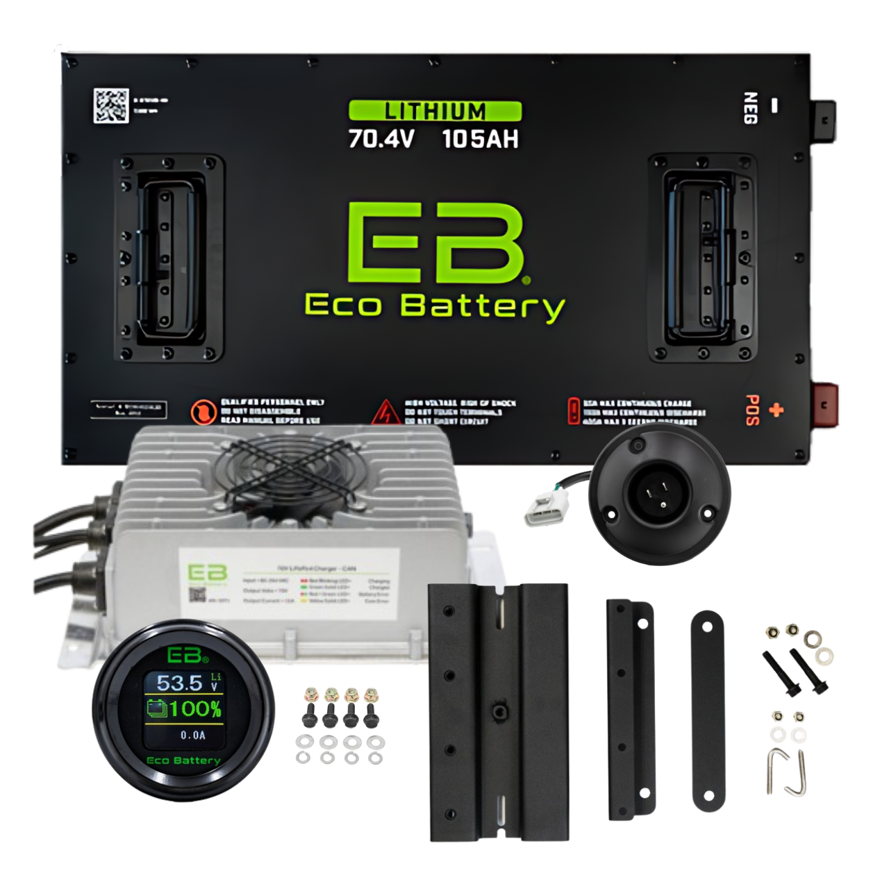 Eco Battery 70V - 105Ah Lithium Battery Bundle - Choose Cart Model