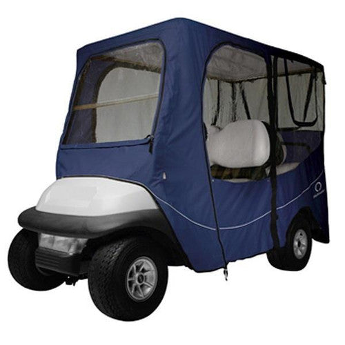 Deluxe Golf Car Enclosure, Long Roof, 4-Pass Car, Navy