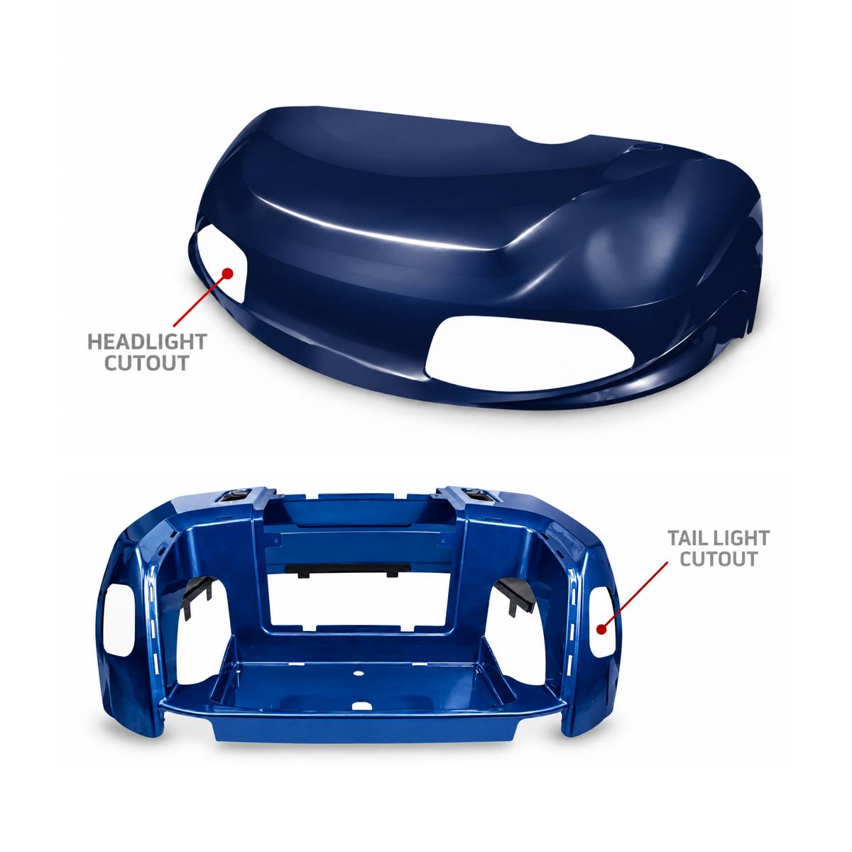 EZGO RXV OEM-Style Front Cowl & Rear Body Kit (2008–2023)