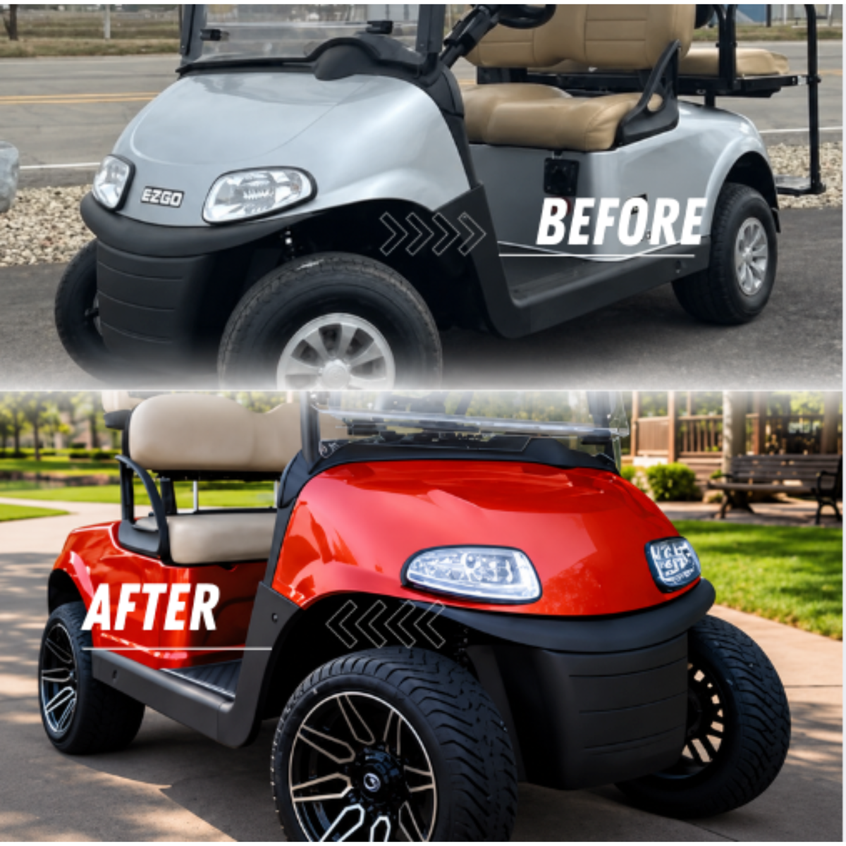 EZGO RXV OEM-Style Front Cowl & Rear Body Kit (2008–2023)