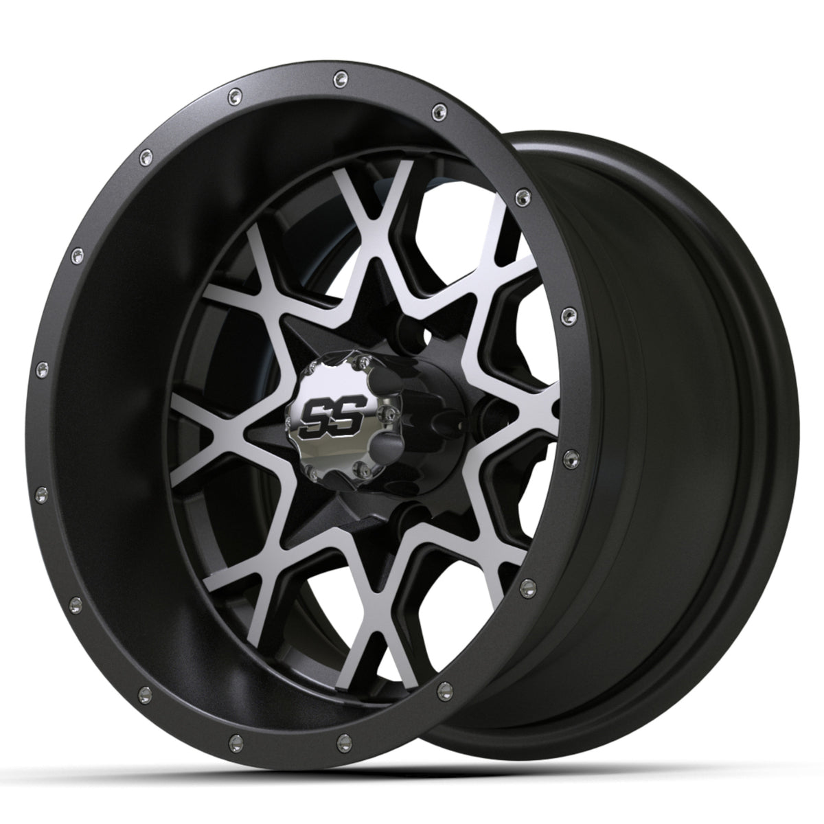 Vortex 2 Wheel, 12X7 Matte Gray/Matte Machined