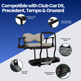 MadJax Genesis 300 Aluminum Rear Seat Kit for Club Car DS, Precedent, Tempo & Onward | Deluxe & Standard Cushions