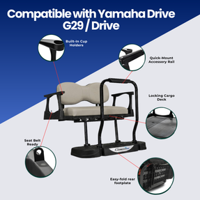 MadJax Genesis 300 Aluminum Rear Seat Kit for Yamaha Drive (G29) & Drive2 (2017+) | Standard & Deluxe Cushions