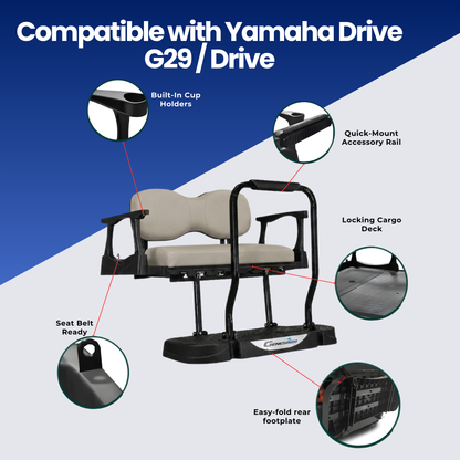 MadJax Genesis 300 Aluminum Rear Seat Kit for Yamaha Drive (G29) & Drive2 (2017+) | Standard & Deluxe Cushions