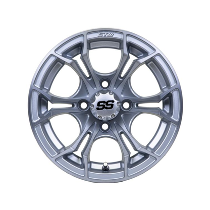 12" GTW Spyder Matte Silver with Machined Accents Wheel